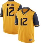 Men's West Virginia Mountaineers NCAA #12 Taijh Alston Gold Authentic Nike Stitched College Football Jersey GC15D02FC